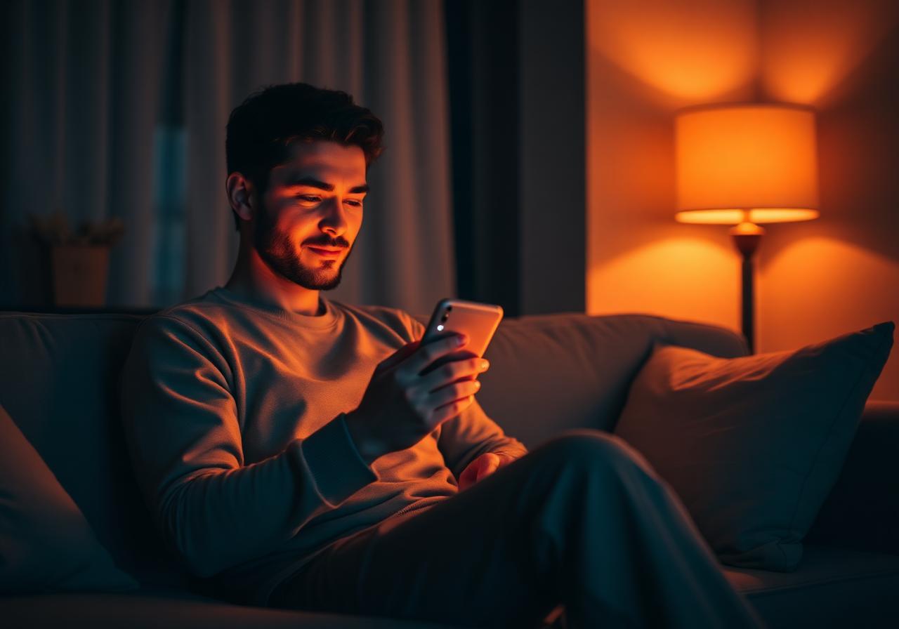 Pessoa estudando o guia de renda extra com celular em casa